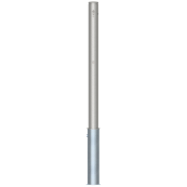 Stainless steel post |  76 mm | with decorative ring | removable, self-engaging lockwith hot-dip galvanized ground socket part-no. 476.40 | with Euro profile cylinder lock and three keys | without eyelet